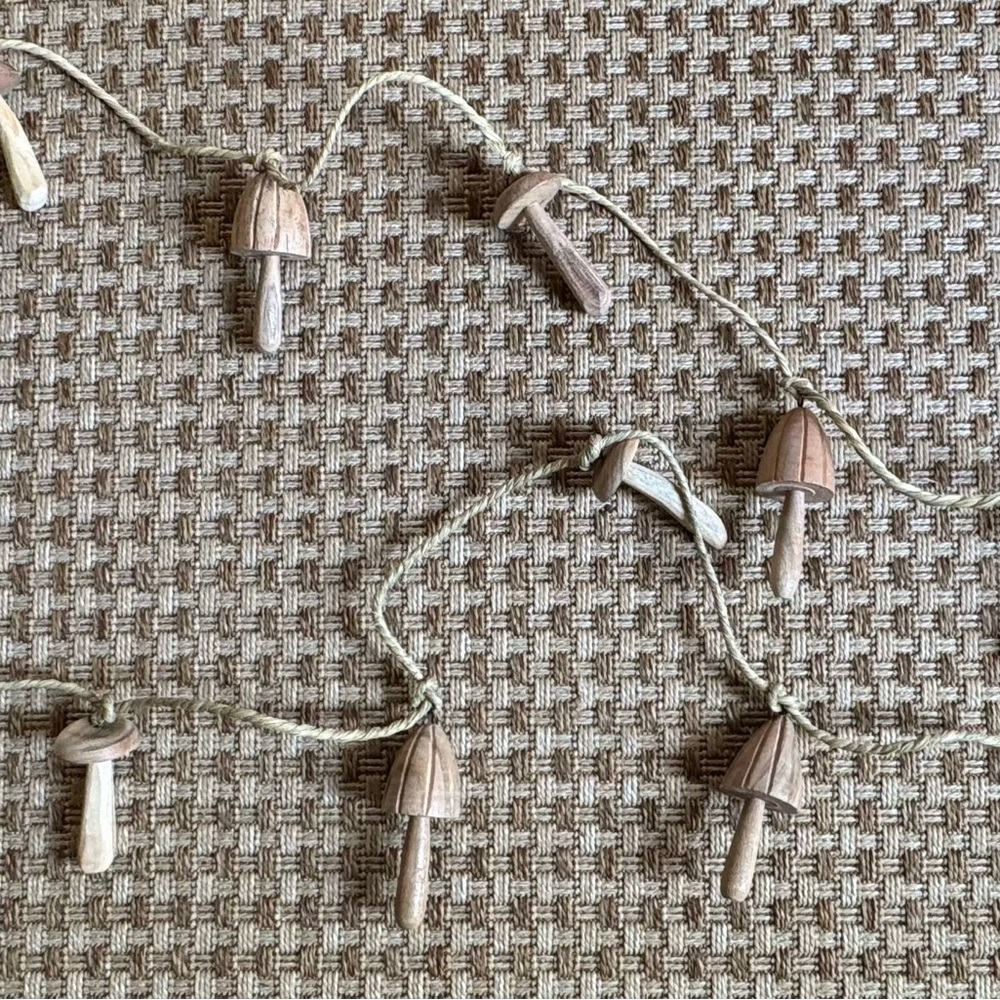 Pair of Wooden Mushroom Garlands